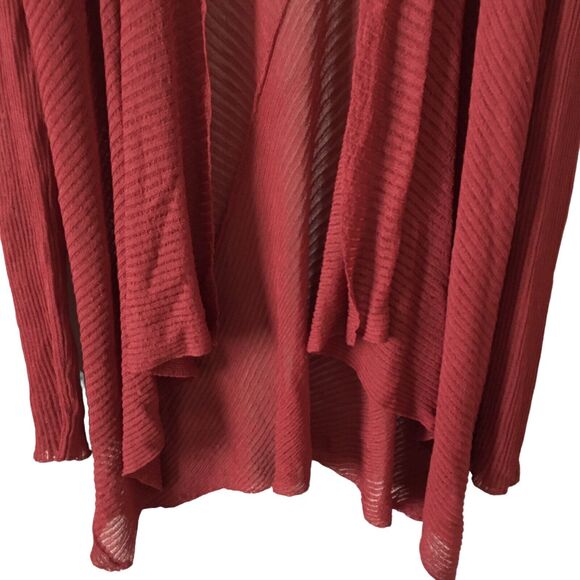 Eileen Fisher Women's Knit Top Cardigan Size M Red Sheer Long Sleeve Shawl - Picture 6 of 10